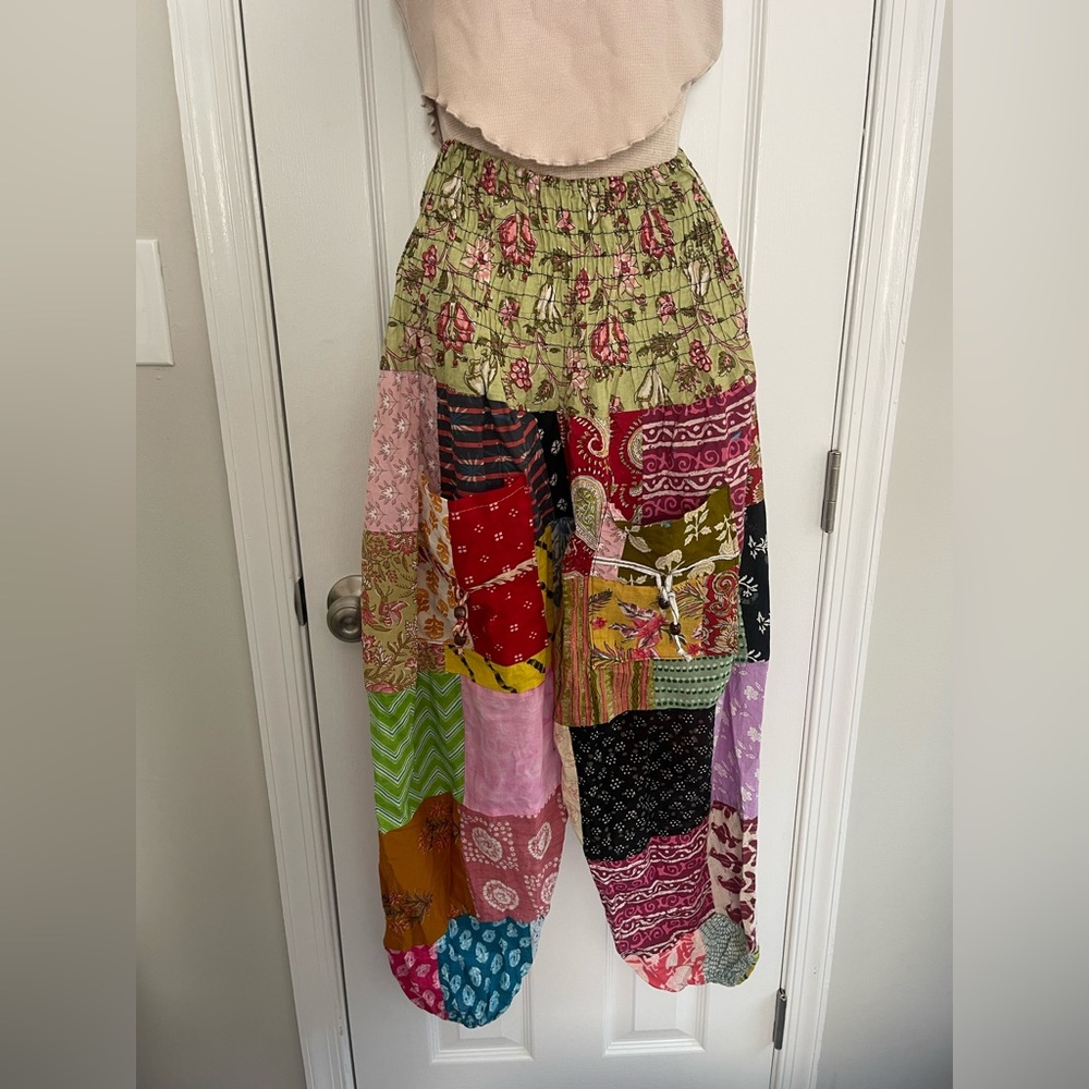 Vintage Jessica Taylor Yoga Pants Beach Patchwork 100% Cotton